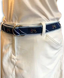 D- Ring Belt with Crossed Mallets