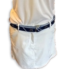 D- Ring Belt with Crossed Mallets